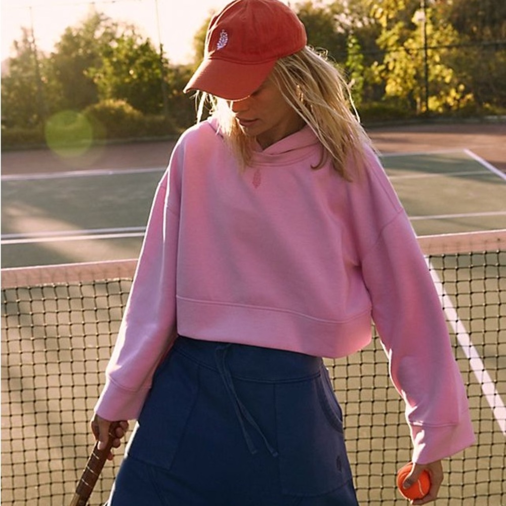 Free People FP Movement Playing Games Hoodie in Jam Jewel - Picture 1 of 11